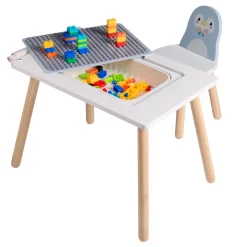 Sunny Pip Speeltafel Met Stoel Van Hout - Lichtblauw/wit