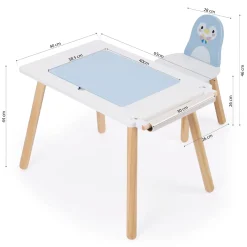 Sunny Pip Speeltafel Met Stoel Van Hout - Lichtblauw/wit
