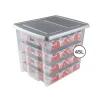 Sunware Nesta Kerst Opbergbox 45l Met Trays Voor 64 Ballen Transparant Grijs