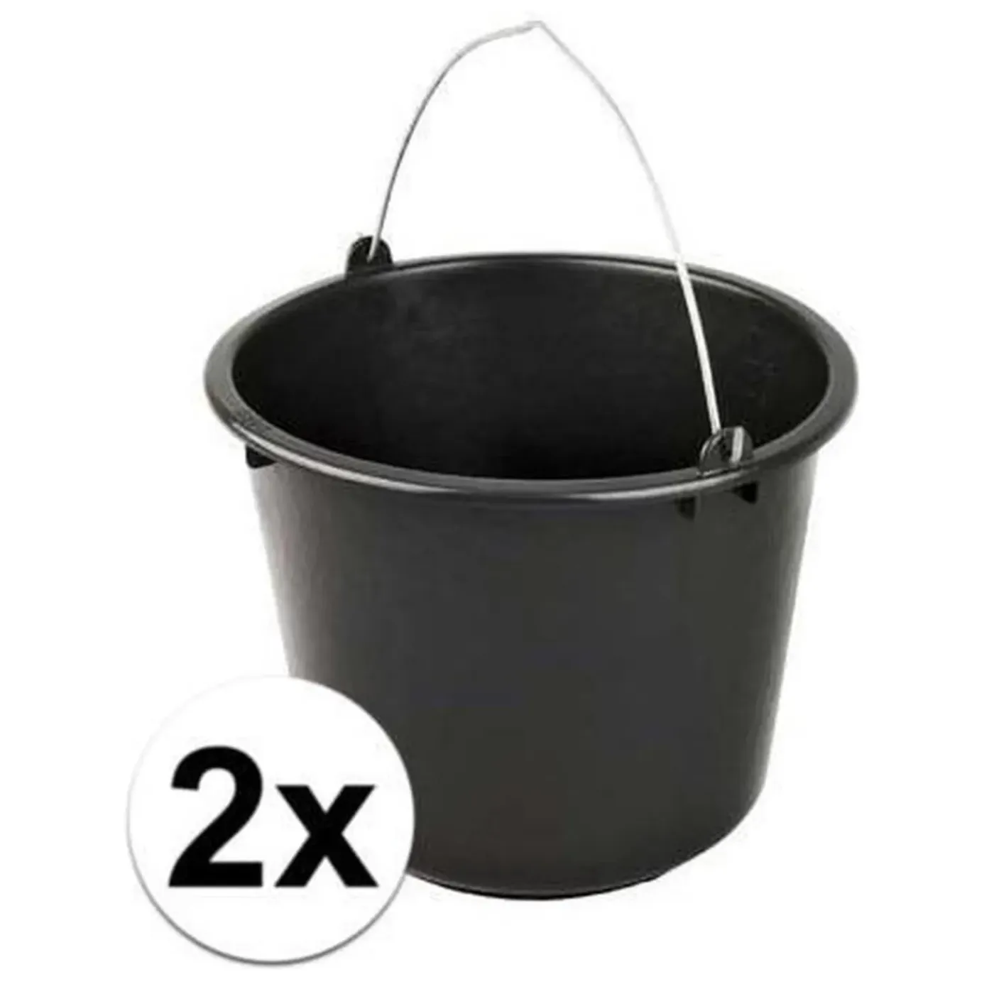 Synx Tools Emmer 2X Bouwemmer 12L Zwart -Bouwartikelen -Schoonmaakemmers