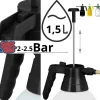 Synx Tools Hogedruk plantensproeier Drukspuit, 1.5 liter - druksproeier -plantenspuit / bewatering