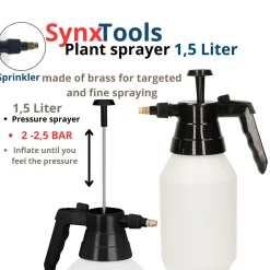 Synx Tools Hogedruk plantensproeier Drukspuit, 1.5 liter - druksproeier -plantenspuit / bewatering
