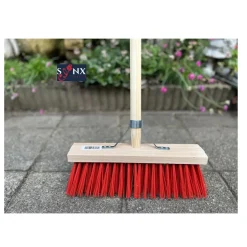 Synx Tools Nylons StraatBezem 35cm - Buiten bezem Kunststof haren- Met Steel 150 cm