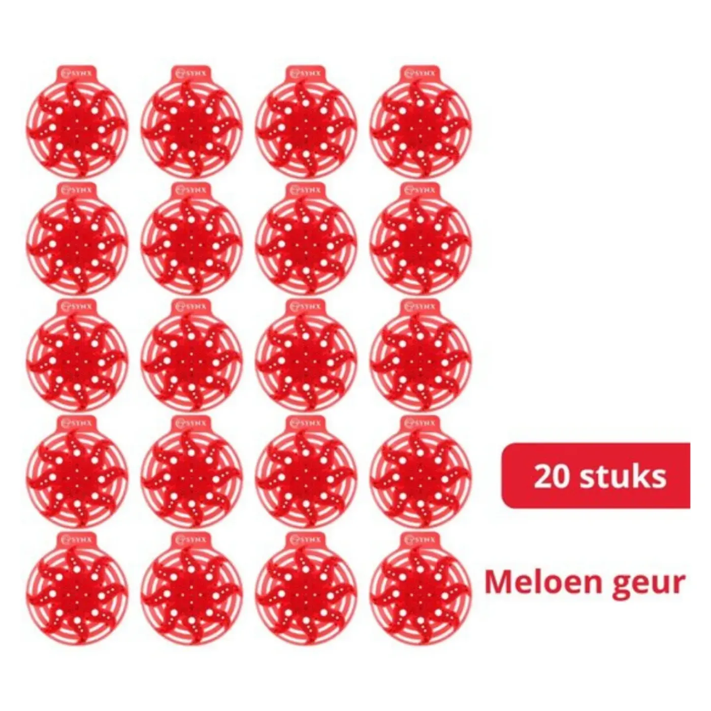 Synx Tools Powerscreen Urinoirmatje Rood 20 Stuks Meloen Geur 30 Dagen - Luchtverfrisser Toilet