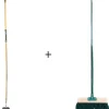 Synx Tools rechte schoffel 16cm + Buiten Bezem Groen-Schoffel-170cm staal met Hilt- Met Steel 117 cm