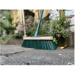 Synx Tools rechte schoffel 16cm + Buiten Bezem Groen-Schoffel-170cm staal met Hilt- Met Steel 117 cm