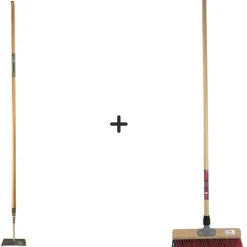 Synx Tools Rechte Schoffel 18 cm + Staaldraad Bezem - 160cm Staal Met Handvat - Schoffel
