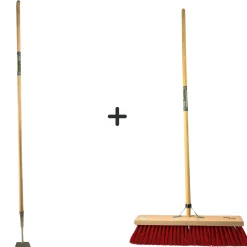 Synx Tools Rechte Schoffel Met 160cm Steel en Nylon Straatbezem 60cm-Buitenbezem - Schoffel