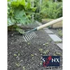 Synx Tools Tuinhark 8 Tanden + Nylon Straatbezem 35 Cm Met Houten Steel 150 Cm
