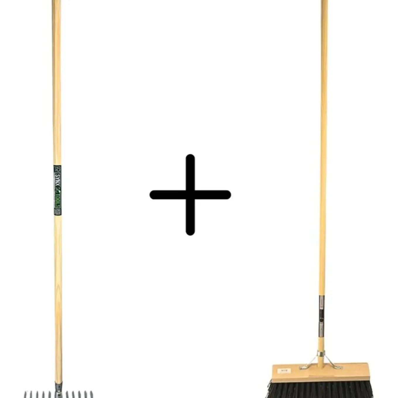 Synx Tools Tuinhark 8 Tanden + Straatbezem 40 Cm Met Steel 150 Cm – Duurzaam Tuingereedschap