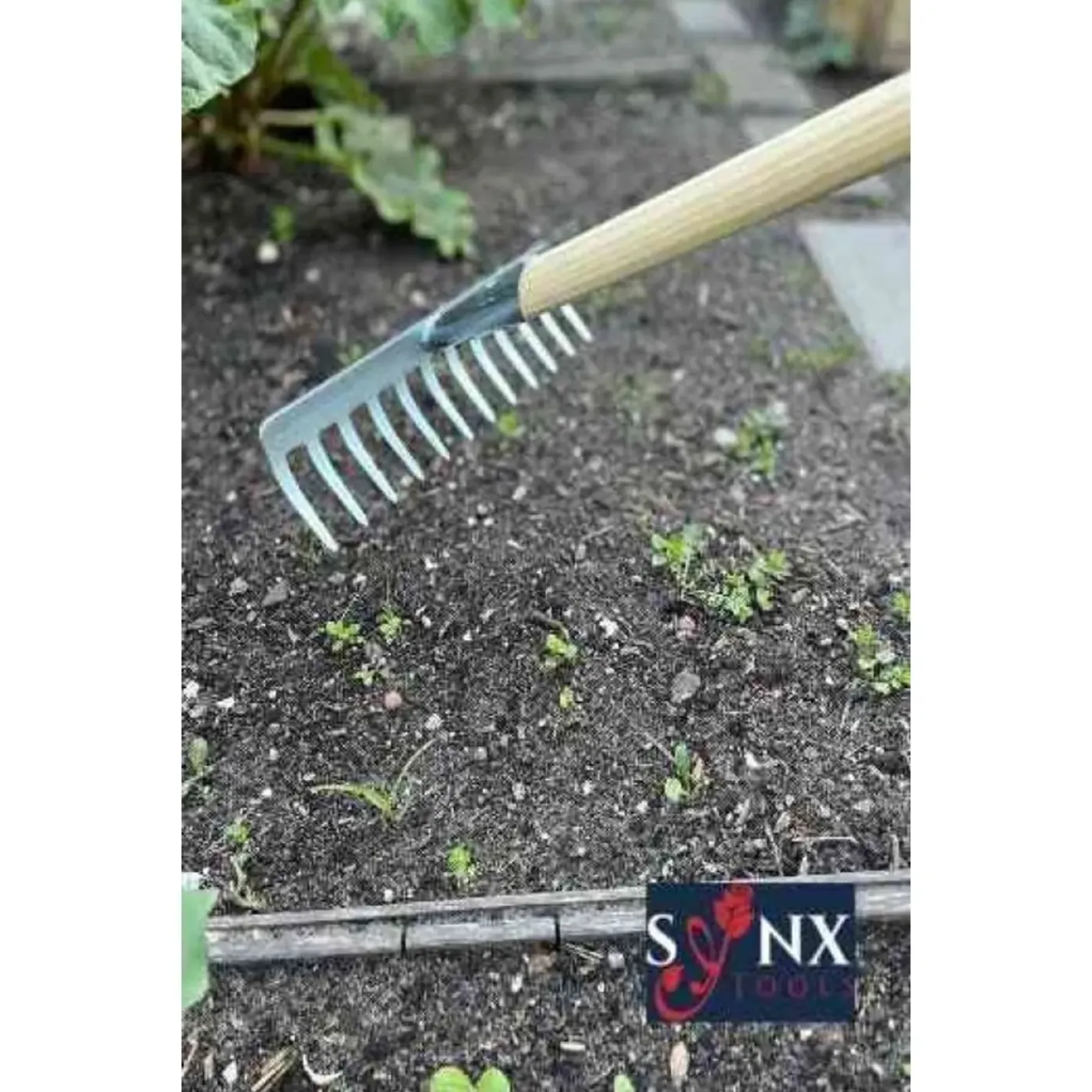 Synx Tools Tuinhark 12 Tanden verzinkt + Nylon Gemeente Straatbezem 45 cm