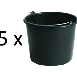 Synx Tools 5x Bouwemmer 12L - emmer - Schoonmaakemmers - Klusemmer