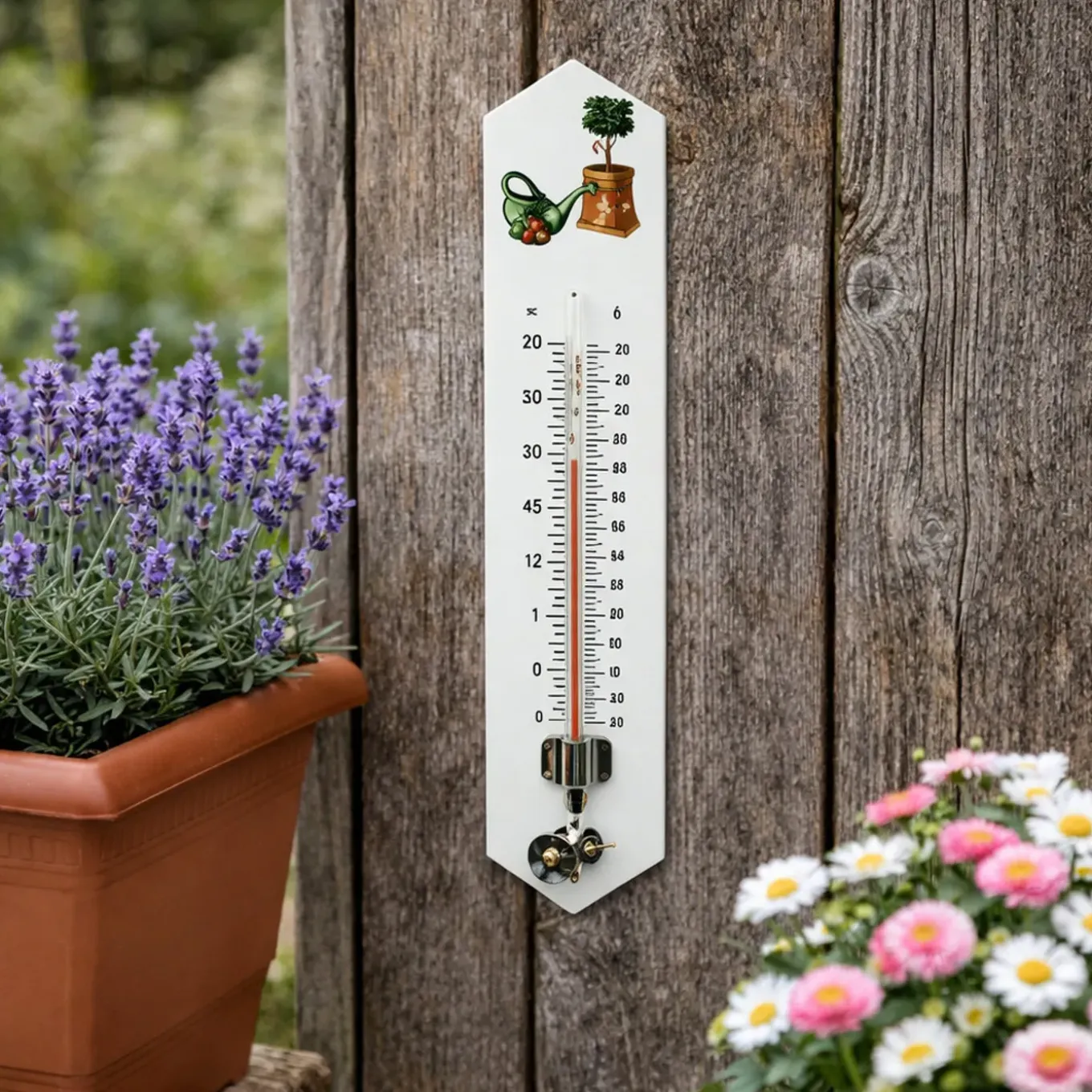 Talen Tools Buitenthermometer - Buiten - Metaal - 30 Cm - Wit