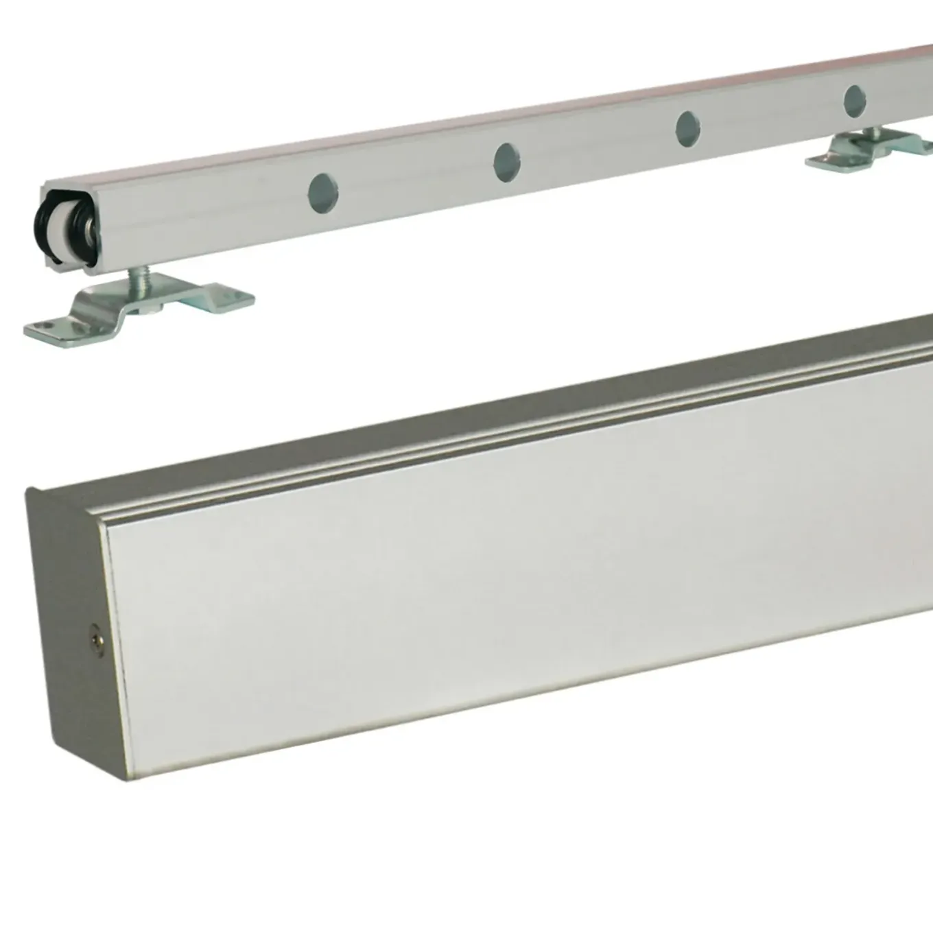 Tana Witte Glazen Schuifdeur H204 X L83 + Aluminium Rail En 2 Schelpen
