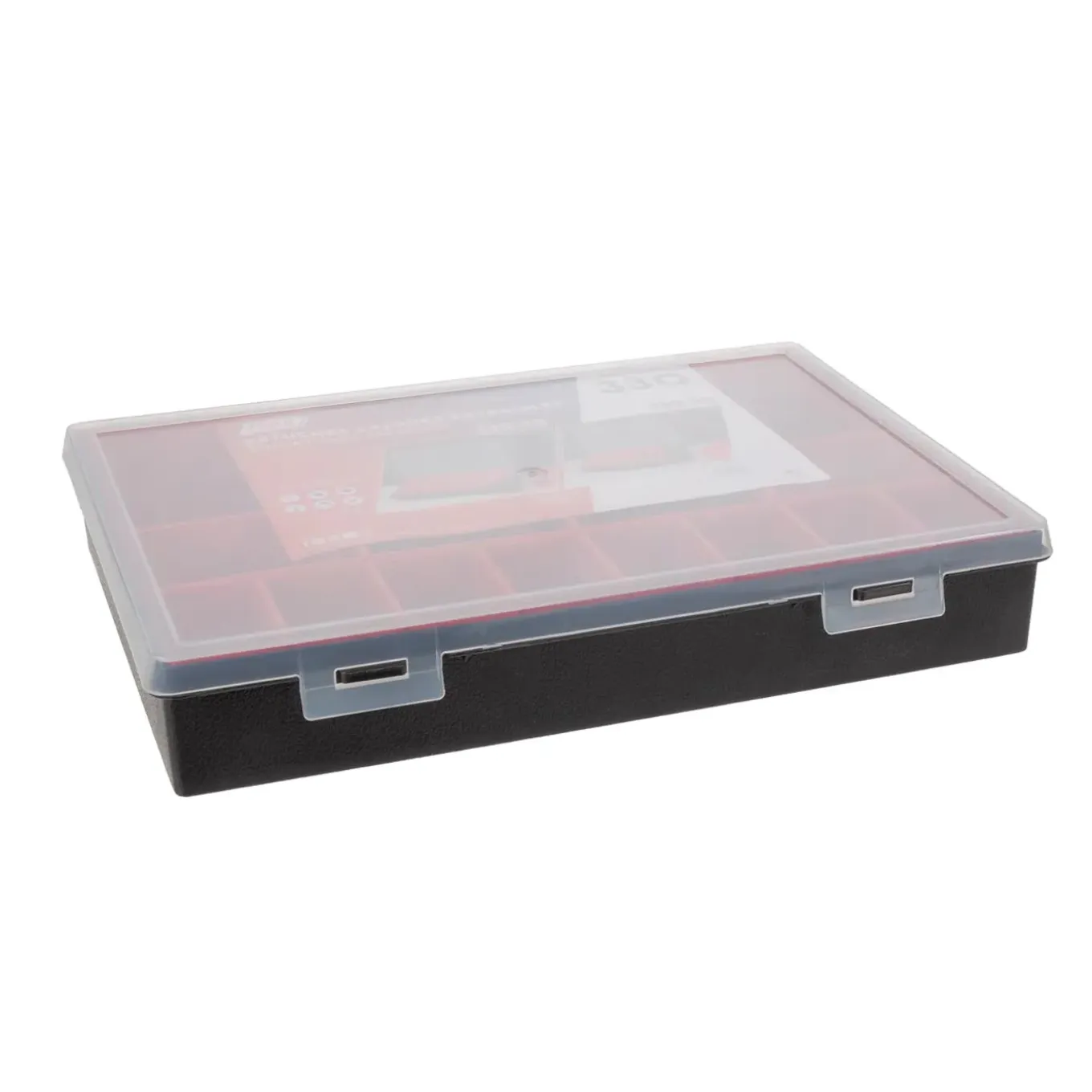Tayg Assortimentsdoos, 16 Uitneembare Bakjes, Transparant Deksel, 330 Mm X 247 Mm X 54 Mm