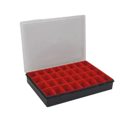 Tayg Assortimentsdoos, 32 Uitneembare Bakjes, Transparant Deksel, 330 Mm X 247 Mm X 54 Mm
