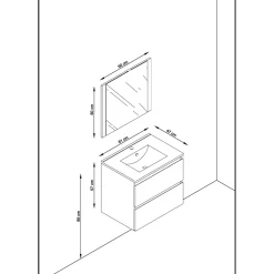Overig T-Bath Badkamermeubelset Milenio 60cm eiken zwart