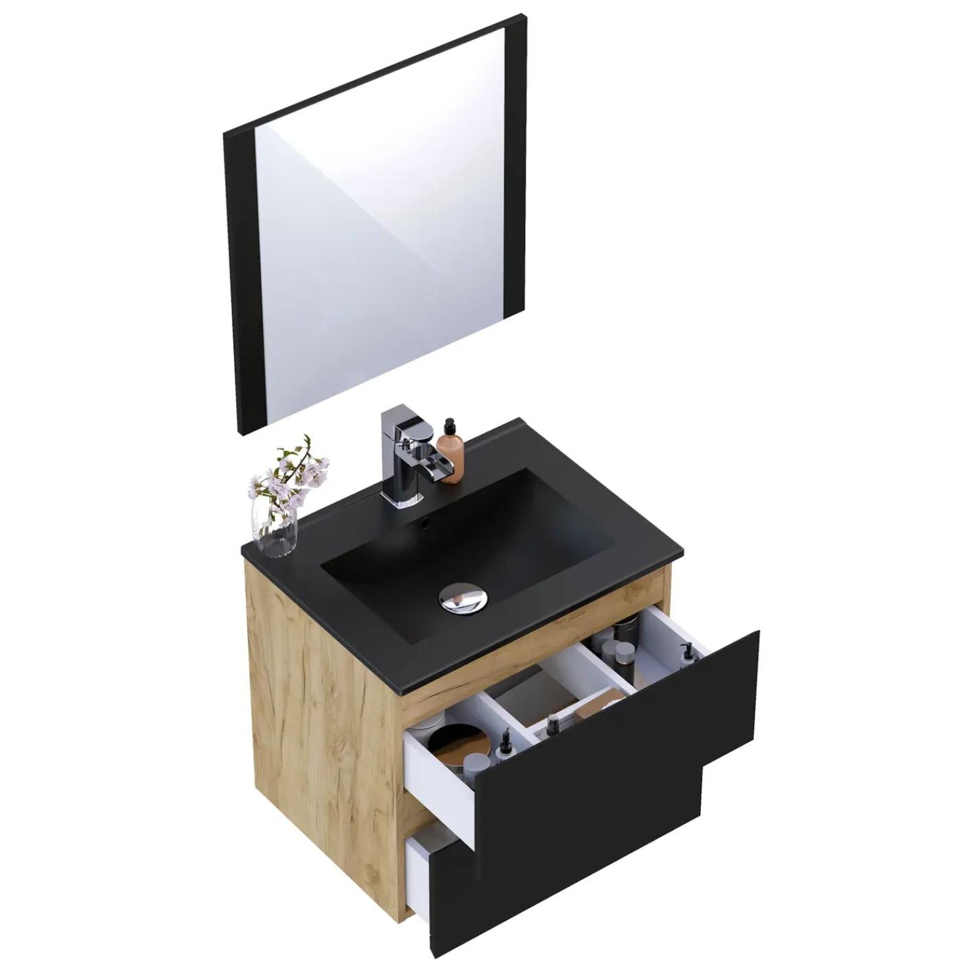 Overig T-Bath Badkamermeubelset Milenio 60cm eiken zwart