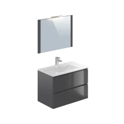 T-Bath badmeubelset Milenio 80cm grijs glanzend