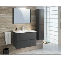 T-Bath badmeubelset Milenio 80cm grijs glanzend
