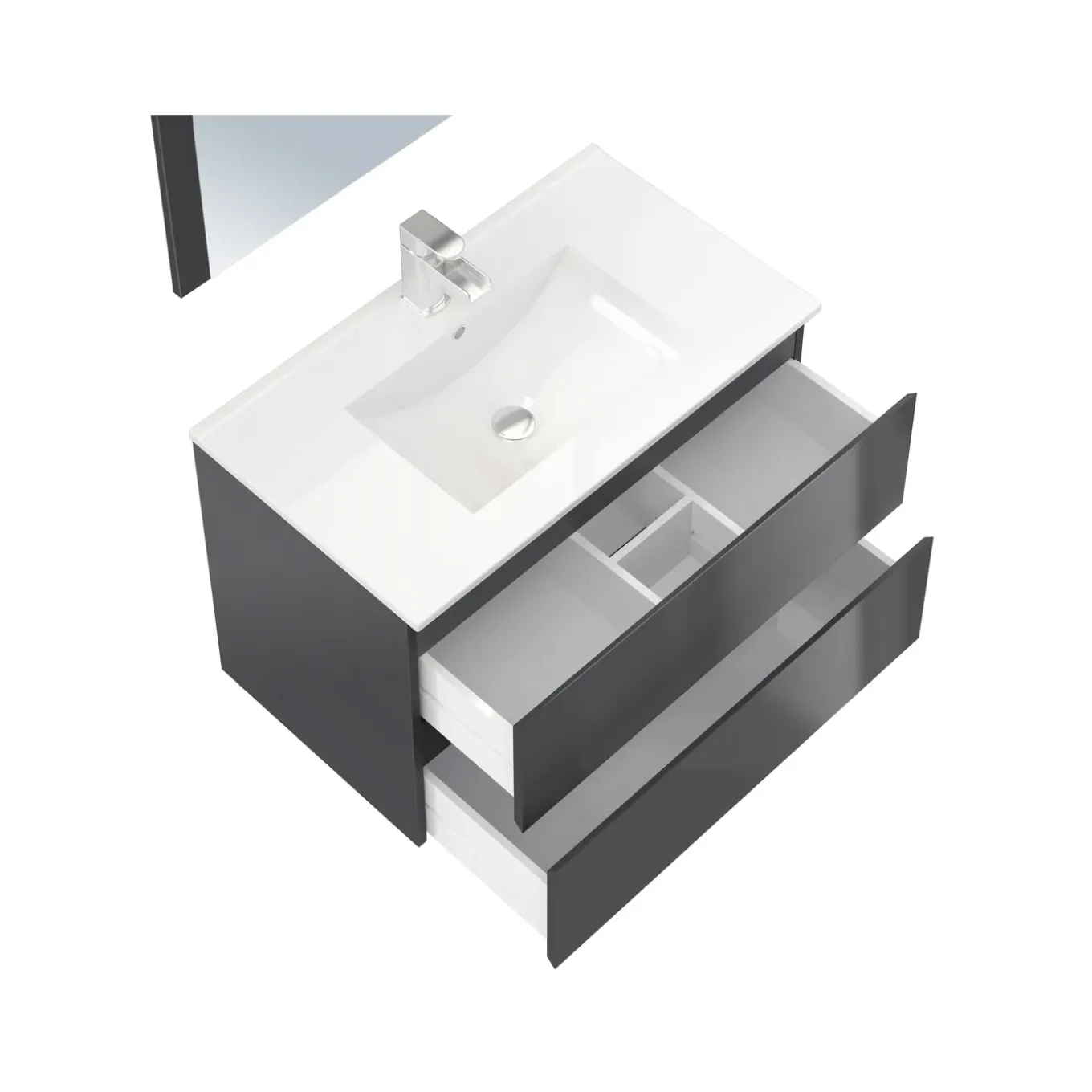 T-Bath badmeubelset Milenio 80cm grijs glanzend