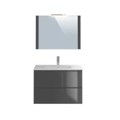 T-Bath badmeubelset Milenio 80cm grijs glanzend