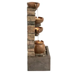 Teamson Home - Cascadefontein - 4 Niveaus - Bruin - Led - Tuin Buiten