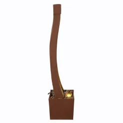 Teamson Home - Moderne Gebogen Fontein - Leisteen - Led - Rode Rots