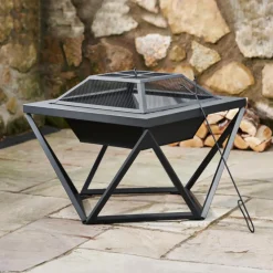 Teamson Home Vuurschaal Pt-fw0002 Metalen Ontwerp Met Geometrische Basis