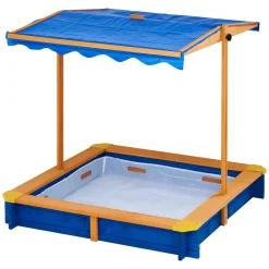Teamson Kids Zandbak Tk-kf0003 Met Deksel, Draaibare Luifel & Verstelbare Hoogte