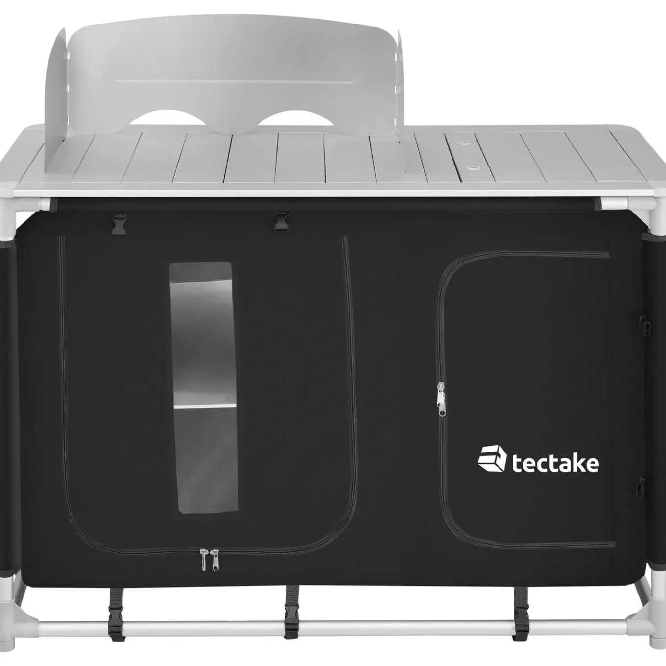 Tectake Aluminium Kampeerkeuken 116 X 52 X 107 Cm - Zwart