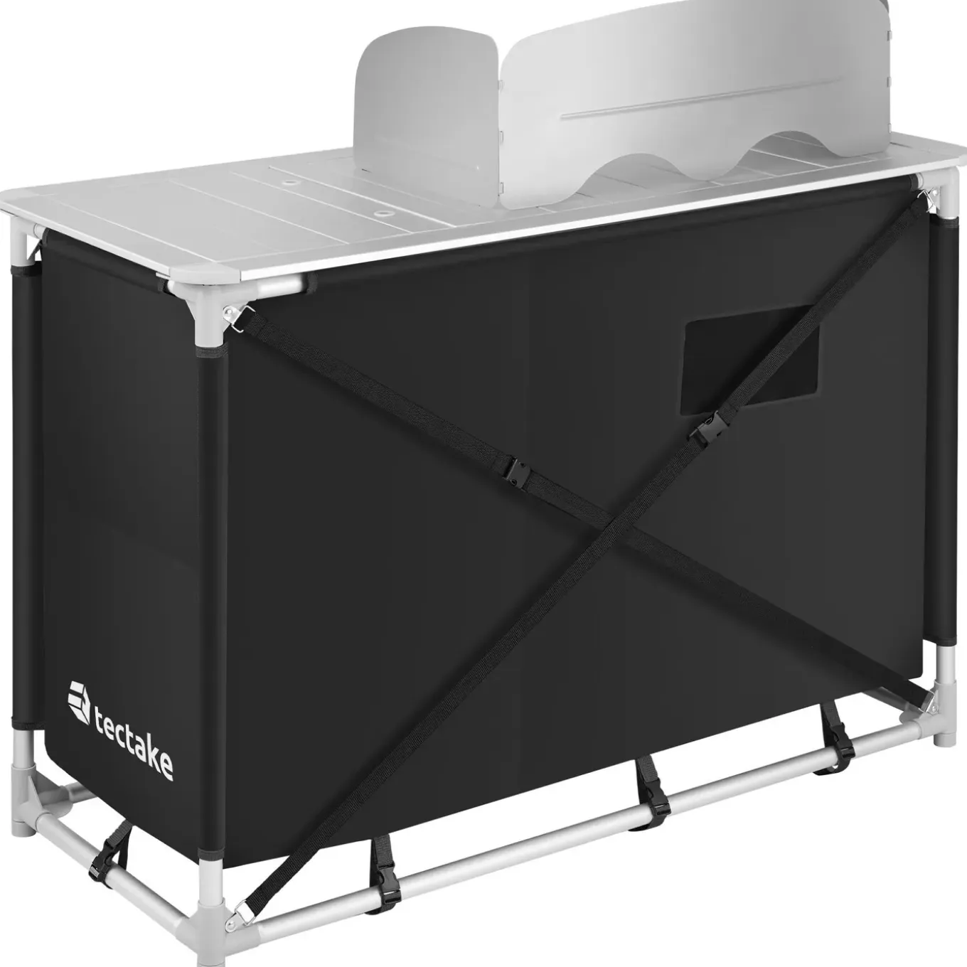 Tectake Aluminium Kampeerkeuken 116 X 52 X 107 Cm - Zwart