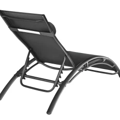 Tectake 2 Aluminium Ligstoelen - 5-traps - Set Van 2 - Zwart