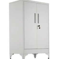 Tectake Archiefkast Grijs - 3 Verstelbare Vakken - 2 Deuren Met Slot - 60x40x100cm