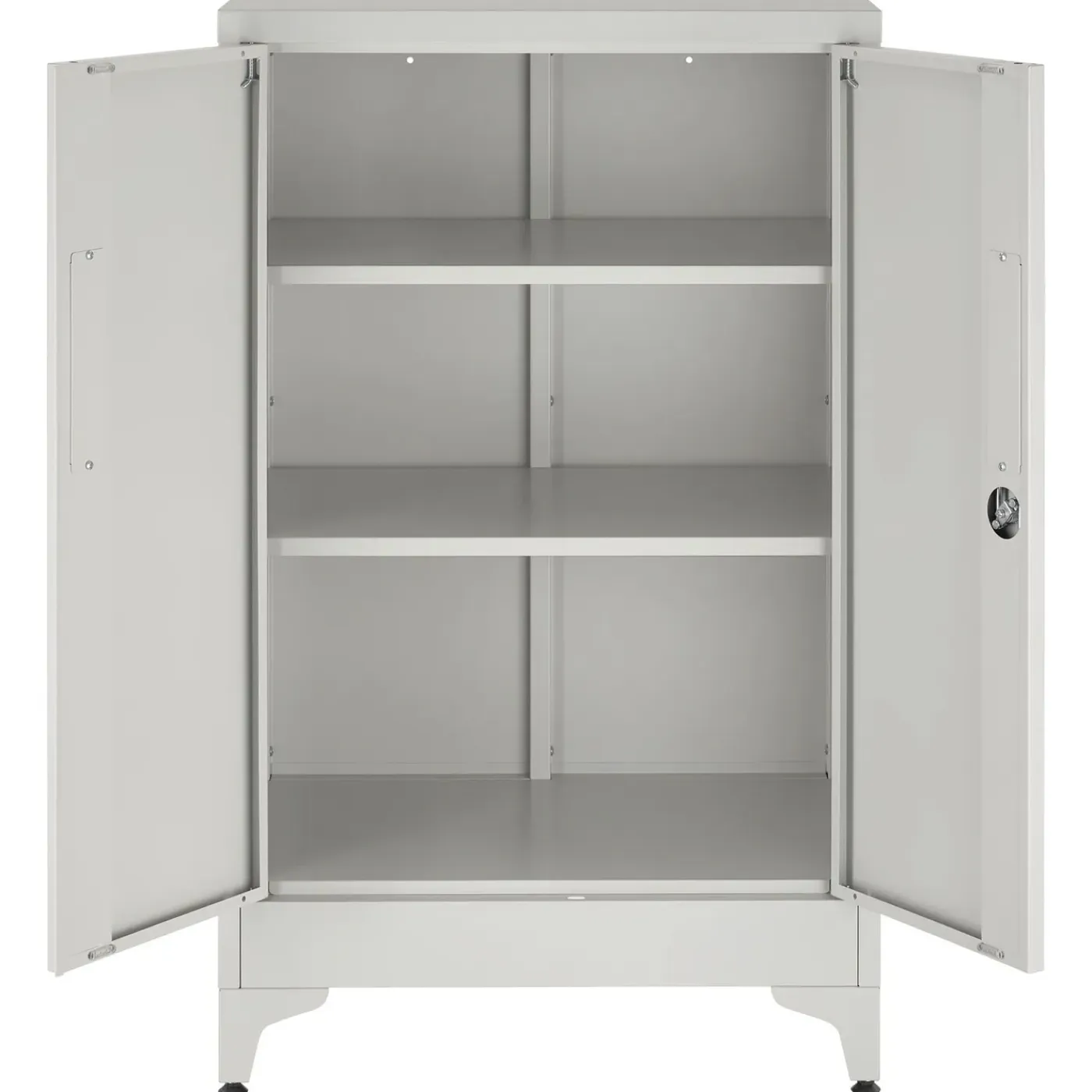 Tectake Archiefkast Grijs - 3 Verstelbare Vakken - 2 Deuren Met Slot - 60x40x100cm