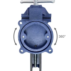 Tectake Bankschroef 360° Draaibaar Met Aambeeld - Blauw