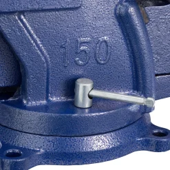 Tectake Bankschroef 360° Draaibaar Met Aambeeld - Blauw