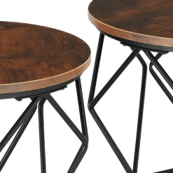 Tectake 2 Benham Salontafels - Industrieel Hout Donker - Rustiek