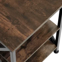 Tectake Bijzettafel Nottingham 40,5x40,5x60,5cm - Industrieel Hout Donker - Rustiek