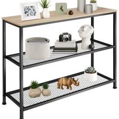 Tectake Consoletafel Bristol 100x30x81cm - Industrieel Licht Hout - Eiken Sonoma