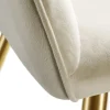 Tectake Eetkamerstoel - Creme Goud - Bekleed Fluweellook - Ergonomisch Vormgeving - Kunststofkappen