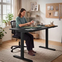 Tectake Elektrisch In Hoogte Verstelbaar Bureau - 2 Niveaus - 120 X 60 Cm - Geheugenfunctie