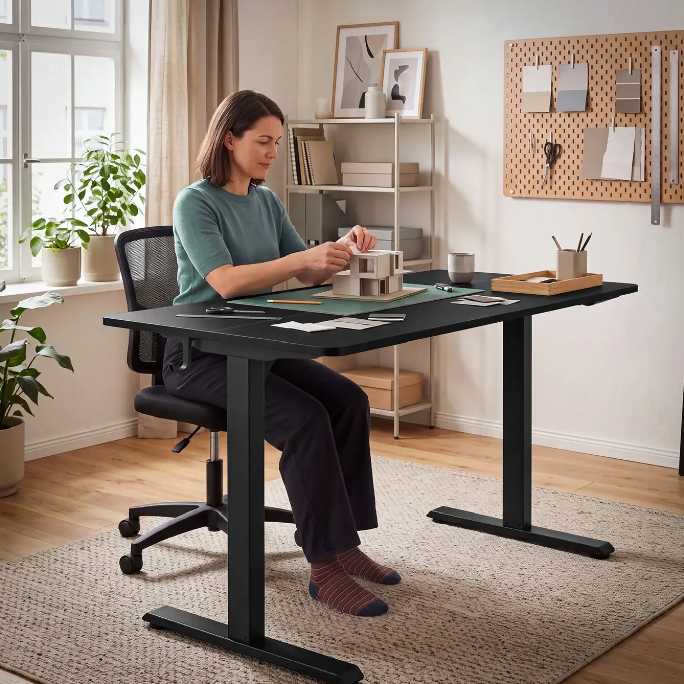 Tectake Elektrisch In Hoogte Verstelbaar Bureau - 2 Niveaus - 120 X 60 Cm - Geheugenfunctie