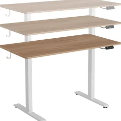 Tectake Elektrisch In Hoogte Verstelbaar Bureau - Hout Onderstel - Eiken - 120x60 Cm