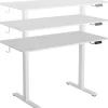 Tectake Elektrisch Verstelbaar Bureau - Onderstel 2 Niveaus - Wit - 120 X 60 Cm - Met Geheugen