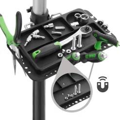 Tectake - Fietsreparatiestandaard - Grijs Zwart - Opvouwbaar - Hoogte Verstelbaar - 360° Klem