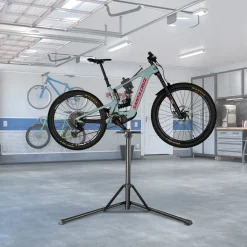 Tectake - Fietsreparatiestandaard - Grijs Zwart - Opvouwbaar - Hoogte Verstelbaar - 360° Klem