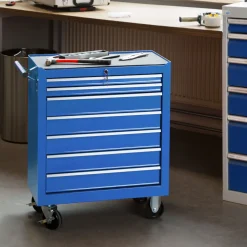 Tectake Gereedschapswagen Met 7 Lades - Blauw
