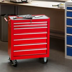 Tectake Gereedschapswagen Met 7 Lades - Rood