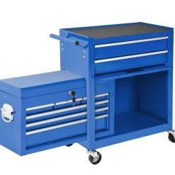 Tectake Gereedschapswagen Met 10 Vakken - Blauw